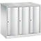 Armoire vestiaire Resisto de C+P, 3 compartiments, 3 casiers, L 1148 x P 640 x H 1077 mm, gris clair