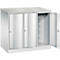 Armoire vestiaire Resisto de C+P, 3 compartiments, 3 casiers, L 1148 x P 640 x H 1077 mm, gris clair