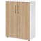 Armoires Breno, 3 HC, verrouillables, 28 kg par étagère, L 800 x P 420 x H 1100 mm, blanc/chêne