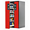 Armoires de rangement de sécurité de type 90 asecos V-MOVE-90, tiroirs verticaux à fermeture automatique, façade rouge trafic, L 819 x P 860 x H 1966 mm