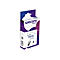 Emballage violet et blanc pour ruban d'étiquettes, avec l'inscription "wecare connect". Impressions comme "TZE131" et un code QR.