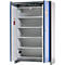 Asecos accubak ION-CORE-90 CS 1200, 5 geperforeerde legborden + 1 bodem lekbak, B 1193 x D 615 x H 1953 mm