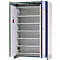 Asecos accubak ION-CORE-90 CS 1200, 6 geperforeerde legborden + 1 bodem lekbak, B 1193 x D 615 x H 1953 mm