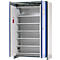 Asecos accubak ION-PRO-90 PS, 6 geperforeerde legplanken + 1 bodem lekbak, B 1193 x D 615 x H 1953 mm