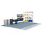 ASECOS bodemopvangbak, gegalvaniseerd staal, 80 ltr. carterinhoud, B 1362 x D 1362 x H 78 mm, 2000 kg wiellast