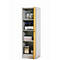 asecos CF-CLASSIC chemische opslagkast, scharnierende deur, rechts scharnierend, voorkant in veiligheidsgeel, B 600 x D 500 x H 1950 mm