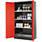 asecos CS-CLASSIC chemische opslagkast, scharnierende deuren, voorzijde in verkeersrood, B 1055 x D 520 x H 1950 mm