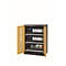 asecos CS-CLASSIC-G armoire de stockage de produits chimiques, portes à charnières avec découpe en verre, façade en jaune de sécurité, L 810 x P 520 x H 1105 mm