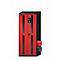 asecos CS-CLASSIC-G armoire de stockage de produits chimiques, portes à charnières avec découpe en verre, façade en rouge trafic, L 810 x P 520 x H 1950 mm