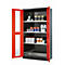 asecos CS-CLASSIC-G chemische voorraadkast, scharnierende deuren met glasuitsparing, voorzijde in verkeersrood, B 1055 x D 520 x H 1950 mm