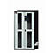 asecos CS-CLASSIC-GF chemische voorraadkast, scharnierende deuren met glasuitsparing, voorkant in lichtgrijs, B 1055 x D 520 x H 1950 mm