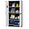 asecos CS-CLASSIC-MultiRisk chemische opslagkast, scharnierende deuren, zuiver wit front, B 1055 x D 520 x H 1950 mm