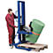 Asecos de levage de fûts, avec mâchoires prismatiques, L 1200 x H 2135 x P 1100 mm, course de 0 à 1400 mm, acier peint