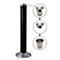 Black and silver stand for ashtray, detailed views of the individual parts.