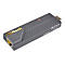 Ein grauer ASRock HDMI-Stick mit einem gelben Ethernet-Anschluss und einer kleinen roten Status-LED.