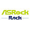 Logo von ASRock Rack mit neongelbem Schriftzug ASRock und blauem Schriftzug Rack.