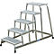 Aluminum step ladder with four steps, wire mesh structure, label with "KRAUSE".