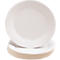 Assiettes en carton blanches, une est placée sur une pile.