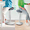 Assis/debout Leitz Ergo Active, ergonomique, réglable en hauteur, assise triangulaire confortable, rembourrage en mousse, poignée de transport, jusqu'à 100 kg, gris clair