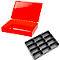 Assortimentkoffer ADB, leeg, 12 vakken, afsluitbaar, met handvat, B 330 x D 230 x H 50 mm, staal &amp; ABS kunststof, verkeersrood RAL 3020