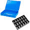 Assortimentkoffer ADB, leeg, 18 vakken, afsluitbaar, met handvat, B 330 x D 230 x H 50 mm, staal &amp; ABS kunststof, lichtblauw RAL 5012