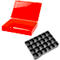 Assortimentkoffer ADB, leeg, 24 vakken, afsluitbaar, met handvat, B 330 x D 230 x H 50 mm, staal &amp; ABS kunststof, verkeersrood RAL 3020