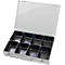 Assortimentkoffer ADB, leeg, 8 vakken, afsluitbaar, met handvat, B 330 x D 230 x H 50 mm, staal &amp; ABS kunststof, lichtgrijs RAL 7035