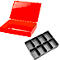 Assortimentkoffer ADB, leeg, 8 vakken, afsluitbaar, met handvat, B 330 x D 230 x H 50 mm, staal &amp; ABS kunststof, verkeersrood RAL 3020