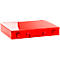 Assortimentkoffer ADB, leeg, zonder vakken, afsluitbaar, met handvat, B 335 x D 230 x H 50 mm, staal &amp; ABS kunststof, verkeersrood RAL 3020