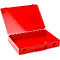 Assortimentkoffer ADB, leeg, zonder vakken, afsluitbaar, met handvat, B 335 x D 230 x H 50 mm, staal &amp; ABS kunststof, verkeersrood RAL 3020