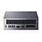 Rückseite eines grauen Mini-PCs mit Lüftungsschlitzen und Anschlüssen für USB, HDMI, Ethernet und ConnectX-7.