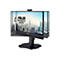 Schwenkbarer ASUS Business-Monitor mit Webcam auf weißem Hintergrund.