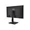 Rückansicht eines schwarzen ASUS Monitors mit Standfuß vor weißem Hintergrund.