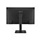 Rückseite eines schwarzen Asus Monitors mit Standfuß und sichtbaren Anschlüssen vor weißem Hintergrund.