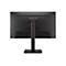 Rückseite eines schwarzen Asus Monitors auf einem Standfuß vor weißem Hintergrund.