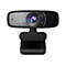 Eine schwarze Webcam, die auf einem weiÃŸen Hintergrund steht. Das Objektiv hat einen violetten Kern. Auf der Linse steht Wide Angle Lens und Full HD 1080p.