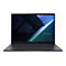 Dunkelgraues ASUS Expertbook Notebook, auf weißem Hintergrund. Der Bildschirm zeigt ein abstraktes blaues Muster mit "ASUS EXPERTBOOK".