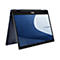Dunkelgraues Notebook, Bildschirm halb geöffnet, ASUS ExpertBook, weißer Hintergrund.