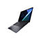 Schwebendes dunkelgraues Asus Expertbook Laptop mit aufgeklapptem Display vor weißem Hintergrund.