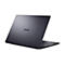 Dunkelgrauer Asus Laptop in halb geöffneter Position, gesehen von der Rückseite mit sichtbarem Logo.