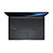 Draufsicht auf ein schwarzes ASUS ExpertBook Laptop mit beleuchteter Tastatur und Nummernblock vor hellem Hintergrund.