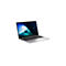 Silbernes Asus Expertbook Laptop, schräg von vorne mit eingeschaltetem Bildschirm vor weißem Hintergrund.