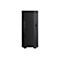 Schwarzer Asus ExpertCenter Tower-PC mit vertikal gerippter Frontblende und verschiedenen Anschlüssen.