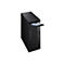 Schwarzer Asus ExpertCenter Desktop-PC mit geöffnetem CD-Laufwerk vor weißem Hintergrund.