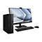 Schwarzer Asus ExpertCenter Desktop-PC mit Monitor, Tastatur und Maus auf weißem Hintergrund.