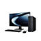 Schwarzer Asus ExpertCenter Desktop-PC mit Monitor, Tastatur und Maus auf weißem Hintergrund.