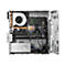 Innenansicht eines kompakten Computers mit NVIDIA RTX A400 Grafikkarte, Lüfter und Platine.