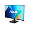 Un moniteur ASUS noir se dresse sur un fond blanc. L'écran affiche un arrière-plan multicolore avec le logo ASUS.