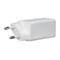 Weißes Netzteil mit Eurostecker und eingeprägter 65W Kennzeichnung auf der Seite.