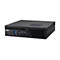 Ein schwarzer Mini-PC mit geriffelter Front und ASUS-Logo. Ports für USB, Audio und Netzwerk.